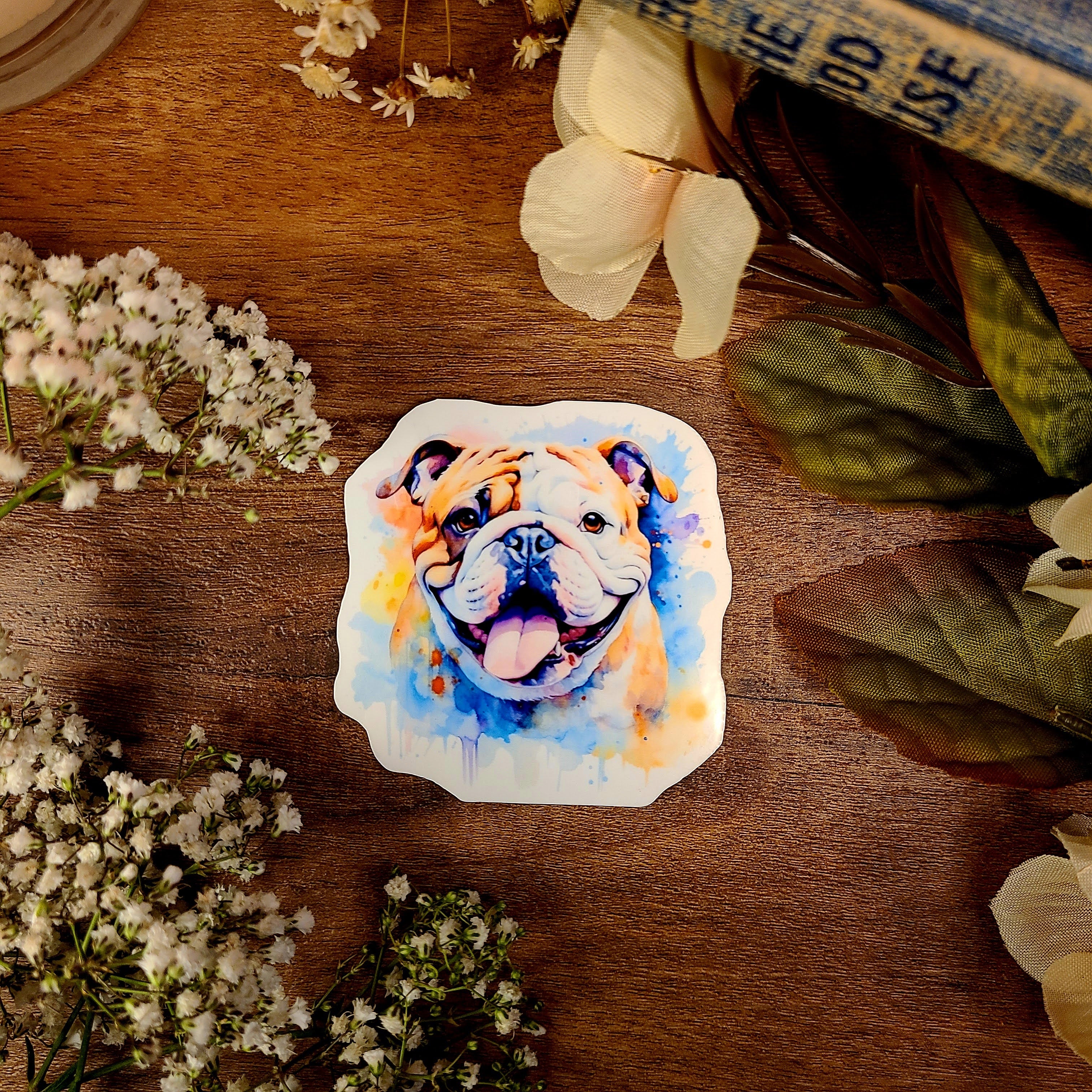 Bulldog Dog, English Bulldog, British Bulldog, Fur Baby, Vinyl Sticker Decal