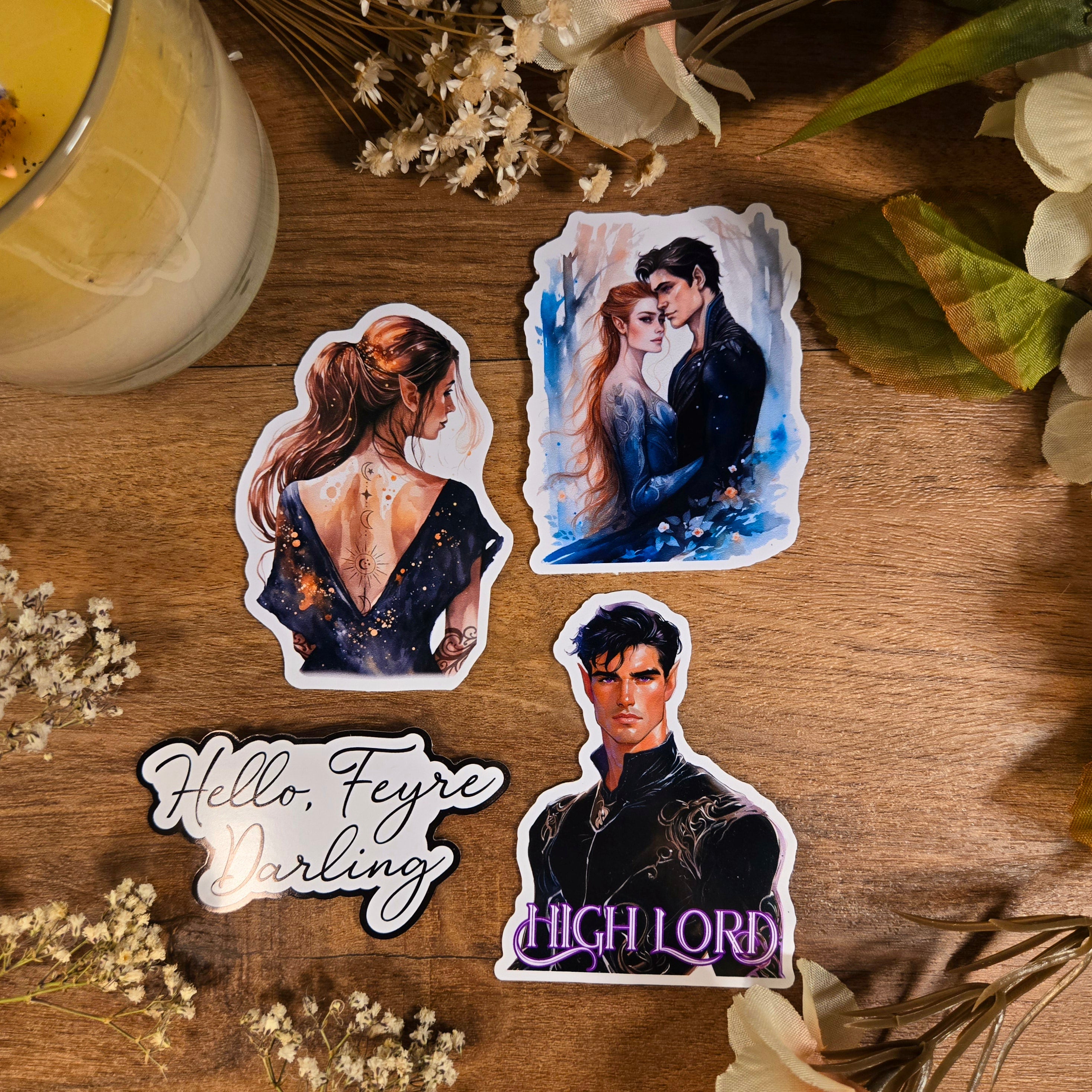 ACOTAR Amren and Varian, Feyre Ryhs, A Court of Thorns and Roses, Night Court, Fae, Mist and Fury, Sarah J Maas, Vinyl Sticker Decal