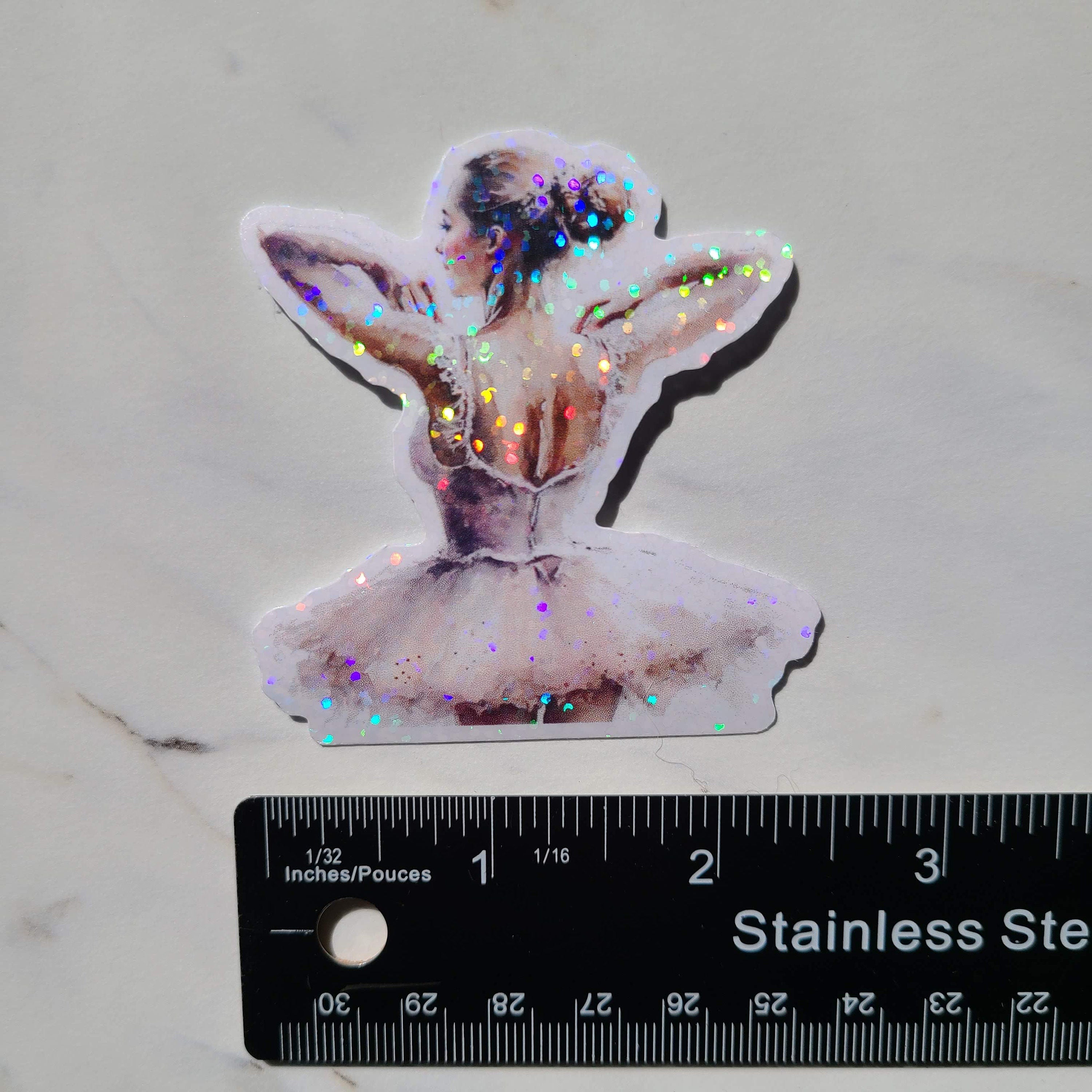 Beautiful Ballerina, Pointe, Gift, Jazz, Tap, Ballet, Lyrical, Contemporary, Hip Hop, Bag, Water bottle, Holographic Sticker Decal