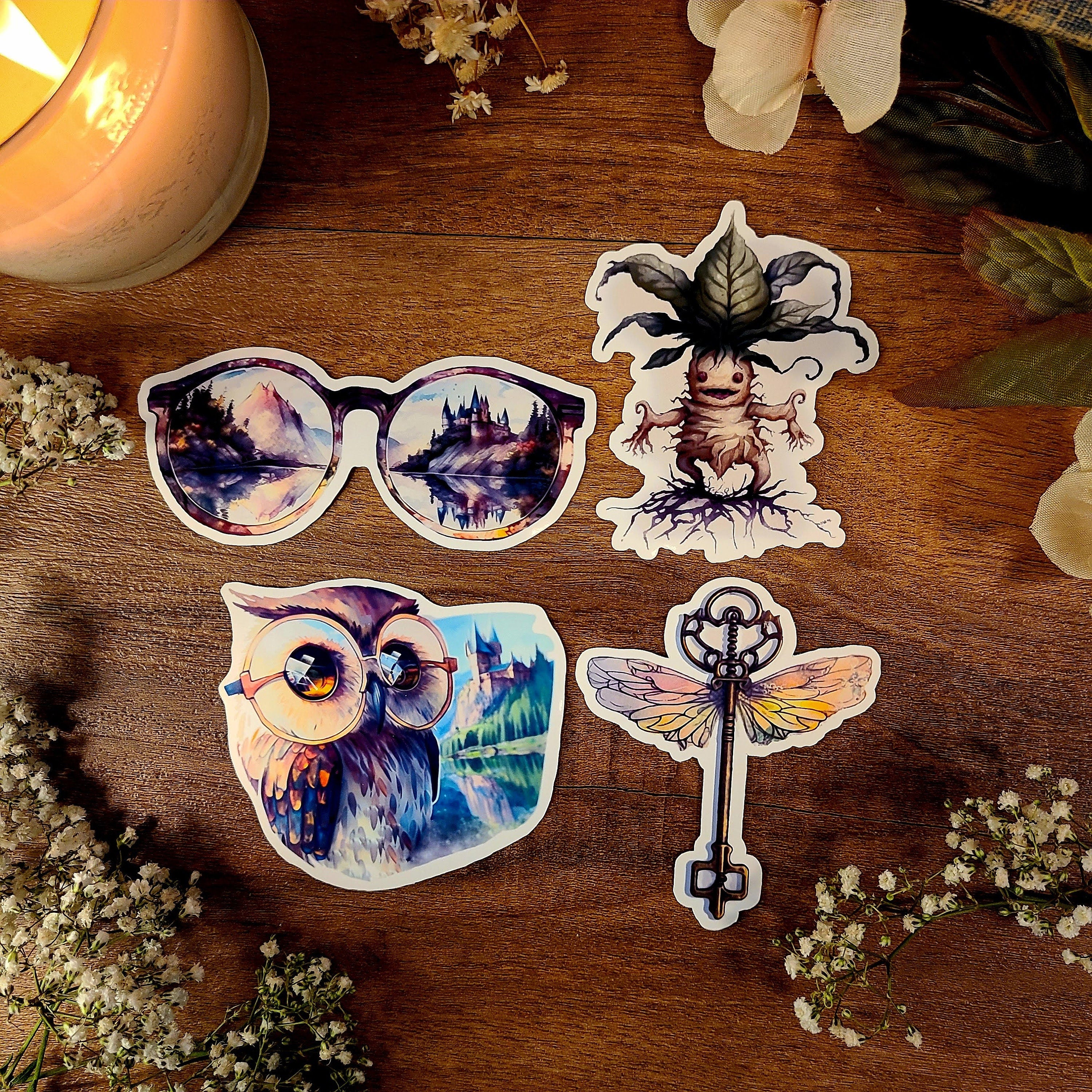 Always Quote, Hogwarts, Magic Mirror with a Magic Castle, Owl, Acceptance Letter, Legacy, Wizard and Witch, Double Exposure, Vinyl Sticker Decal