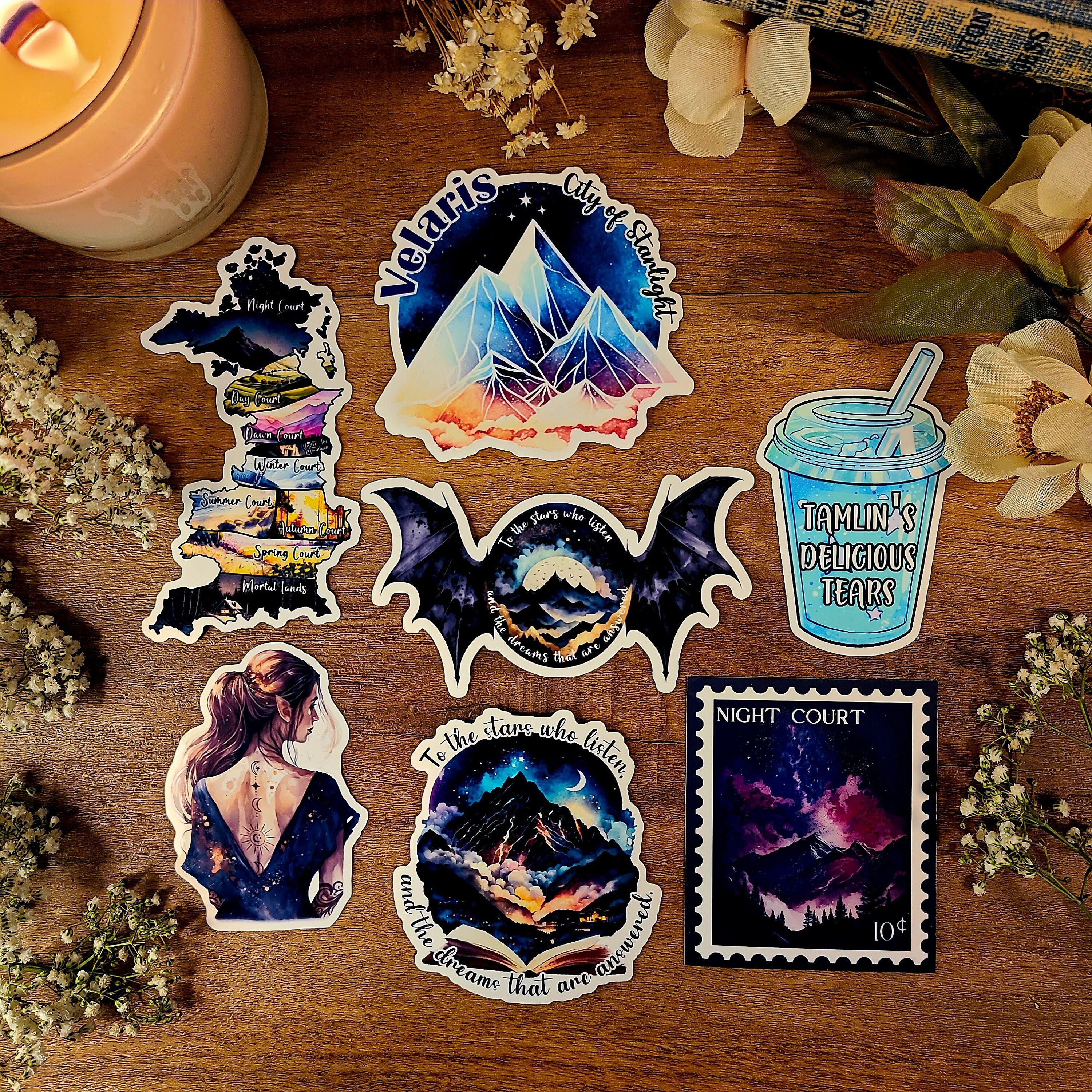 ACOTAR Feyre & Rhysand Kissing, Mates, A Court of Thorns and Roses, Night Court, Fae, Mist and Fury, Sarah J Maas, Vinyl Sticker Decal