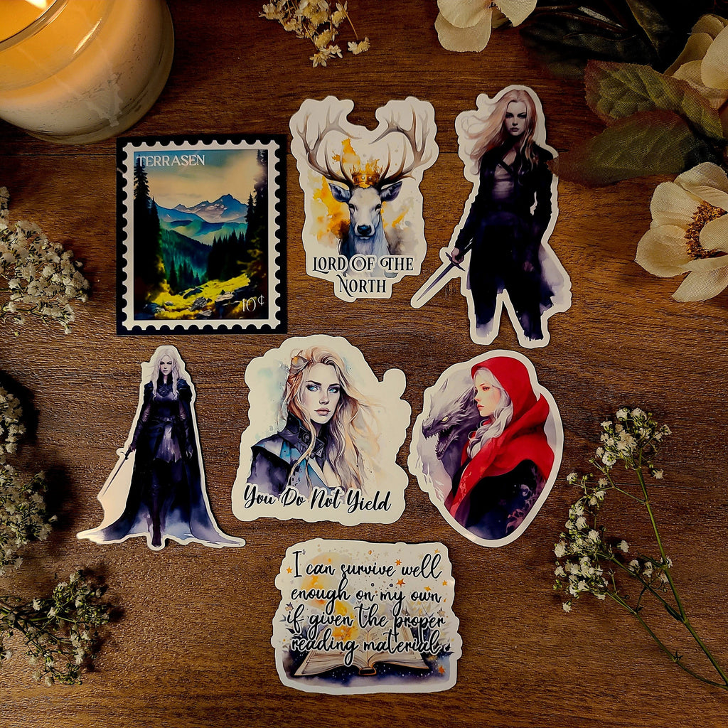 Aelin Back Tattoos, Throne of Glass, TOG, Rowan, Aelin Galathynius, Fae, Sarah J Maas, Vinyl Sticker