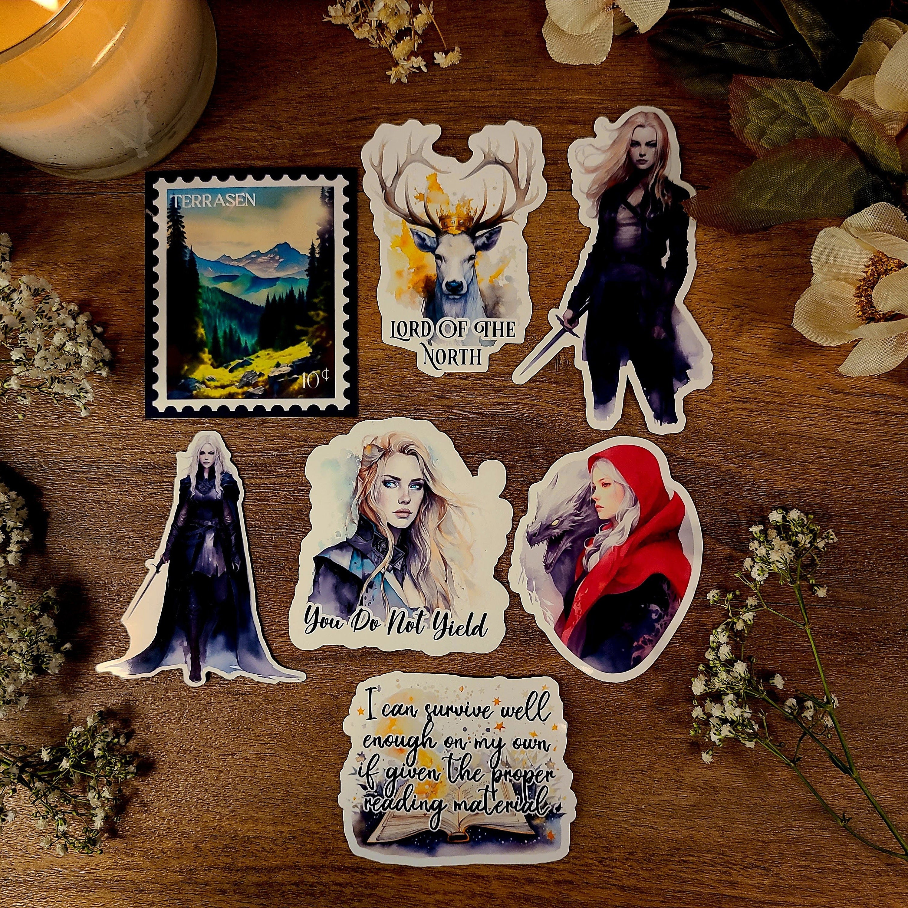 Aelin Back Tattoos, Throne of Glass, TOG, Rowan, Aelin Galathynius, Fae, Sarah J Maas, Vinyl Sticker