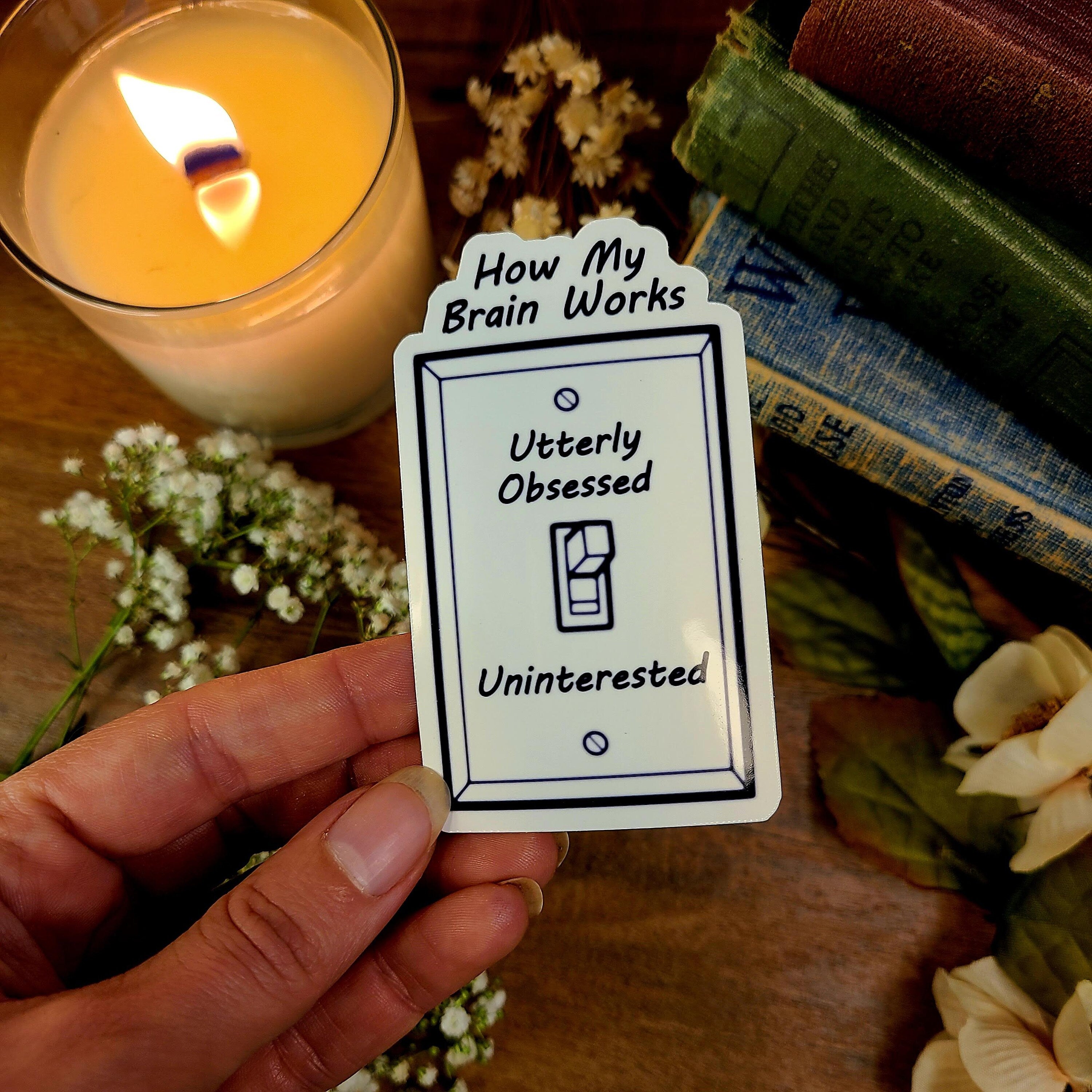 ADHD Obsessed, OCD, Mental Health, Light Switch, Funny Gift, Vinyl Sticker Decal