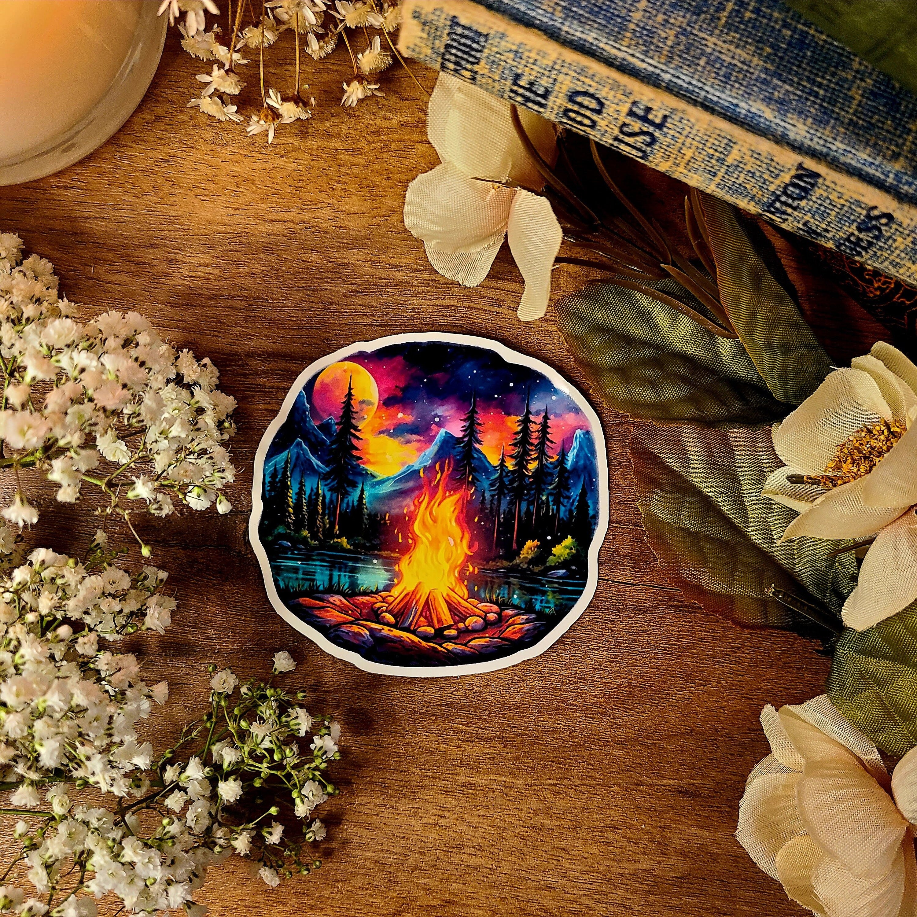 Backpack, Outdoors Forest Compass, John Muir Quote, Camera Mountains, Hiking, Camping, Into the Forest I go, Vinyl Sticker Decal