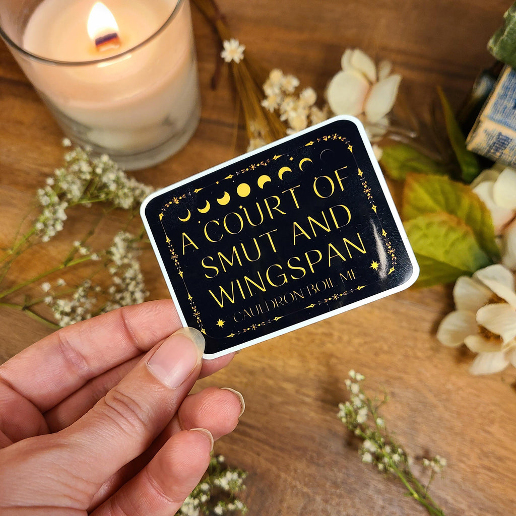 ACOTAR Smut and Wingspan, Feyre, Tattoos, A Court of Thorns and Roses, Night Court Stamp, Rhysand, Sarah J Maas, Vinyl Sticker