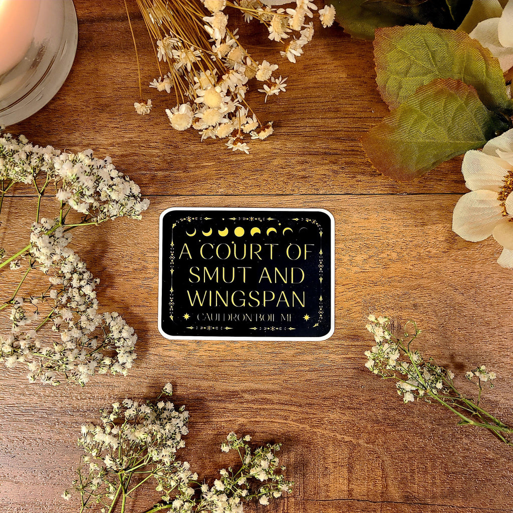 ACOTAR Smut and Wingspan, Feyre, Tattoos, A Court of Thorns and Roses, Night Court Stamp, Rhysand, Sarah J Maas, Vinyl Sticker