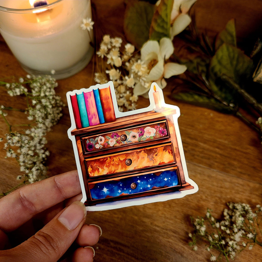 ACOTAR Book Club Dresser, Feyre, Tattoos, A Court of Thorns and Roses, Night Court Stamp, Rhysand, Nesta, Fae, Sarah J Maas, Vinyl Sticker