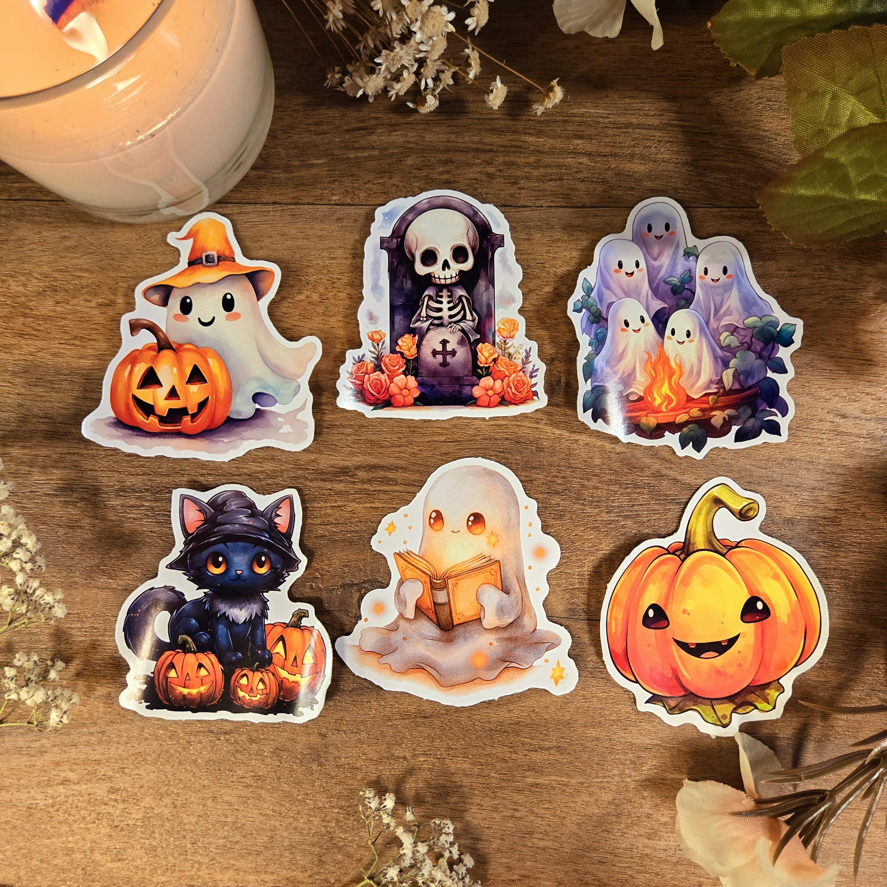 Bookish Ghost, Halloween Pumpkin, Spooky Season, Witches Hat, Witch, Skeleton, Black Cat, Trick or Treat, Happy Halloween, Vinyl Sticker