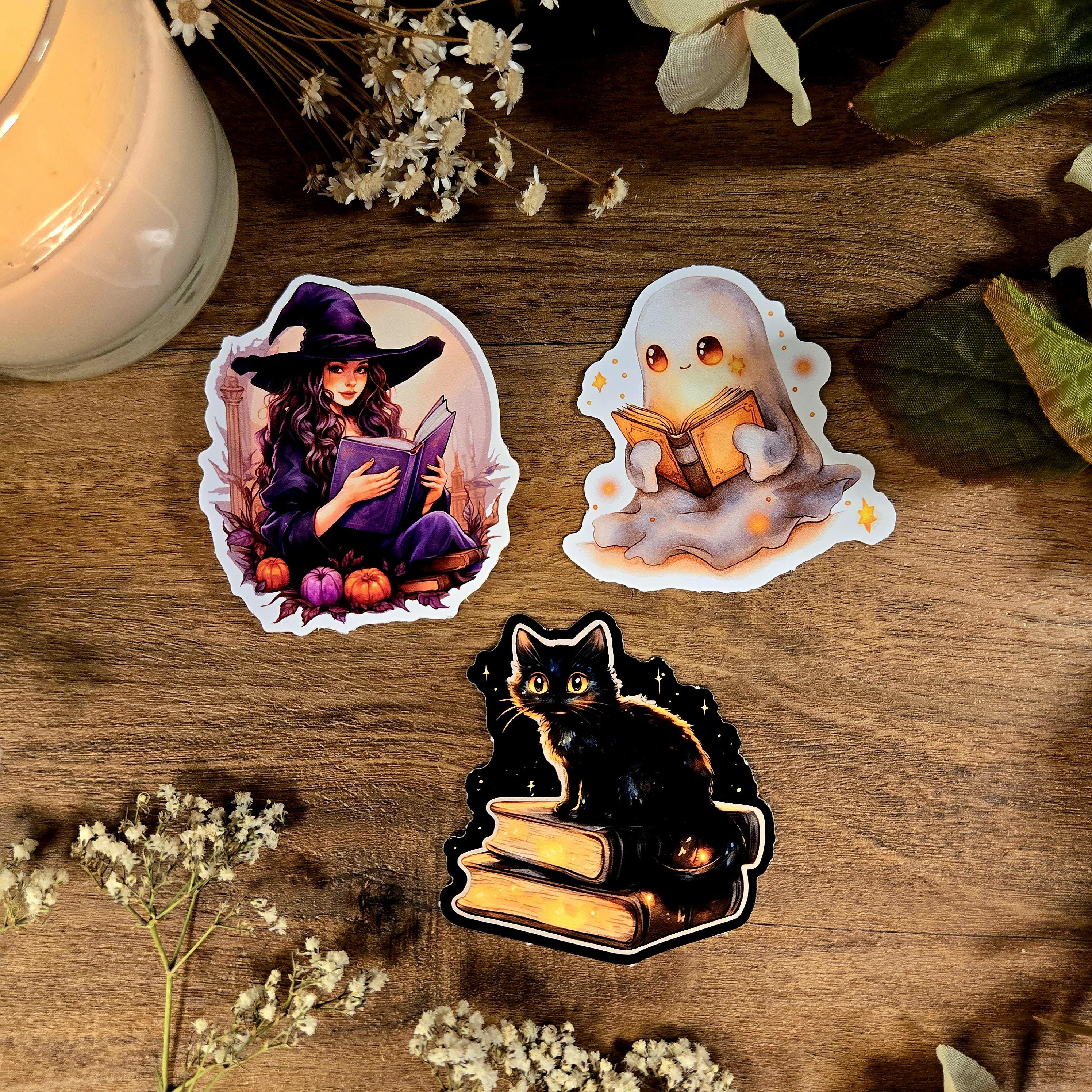 Bookish Ghost, Halloween Pumpkin, Spooky Season, Witches Hat, Witch, Skeleton, Black Cat, Trick or Treat, Happy Halloween, Vinyl Sticker