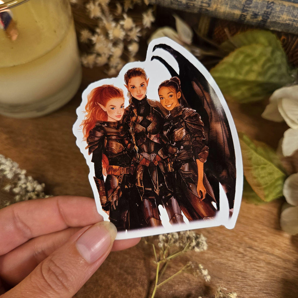 ACOTAR Valkyrie Book Club, Nesta, Feyre, Tattoos, A Court of Thorns and Roses, Night Court Stamp, Rhysand, Fae, Sarah J Maas, Vinyl Sticker