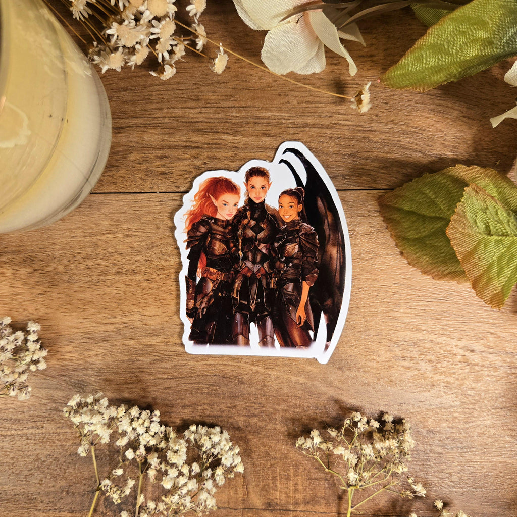 ACOTAR Valkyrie Book Club, Nesta, Feyre, Tattoos, A Court of Thorns and Roses, Night Court Stamp, Rhysand, Fae, Sarah J Maas, Vinyl Sticker